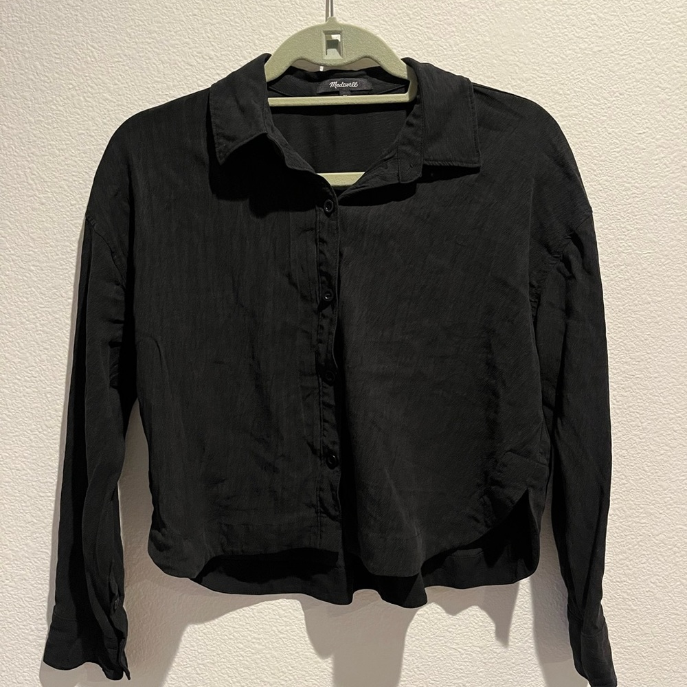 Madewell Cropped Button Down - Black